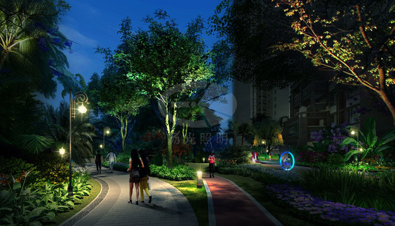 小區(qū)園林夜景照明設計效果圖